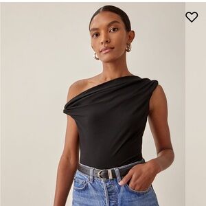 Reformation black cello knit top xs